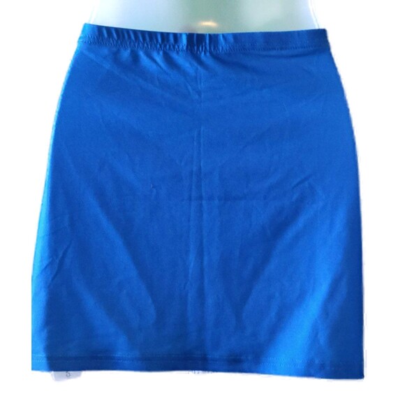 CAPE CLIQUE Bodycon High Waist Face Sheath Short Skirt Party Blue Sz M - Picture 2 of 6